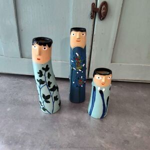 Bohemian Spring Family Resin Bud Vase Three Piece Set Home Decor